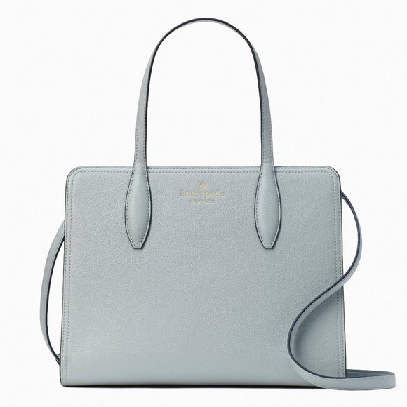 New Kate Spade Rowe Medium Top Zip Satchel in Pebble Leather Avalon Mist - Picture 1 of 4